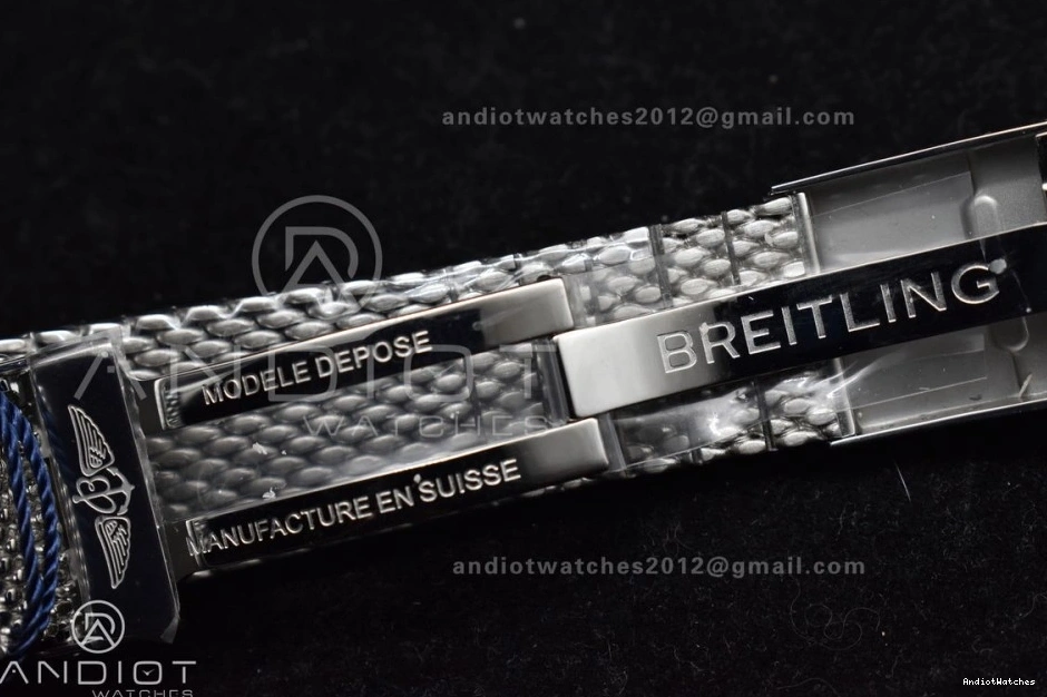 Dial Ceramic A on SS White II BLSF 42mm Blue SS Bezel Bracelet 1186 Mesh Heritage Soft SuperOcean 0309